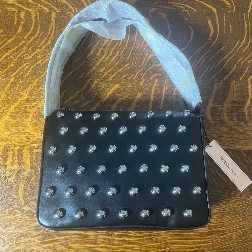 BCBGeneration Black Studded Shoulder Bag - Picture 2 of 9